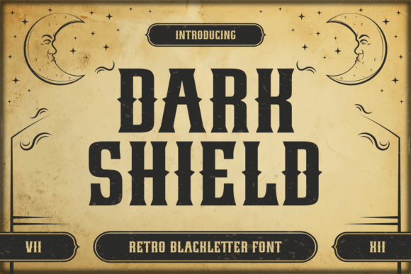 Dark Shield: The Bold Retro Blackletter for Modern Design